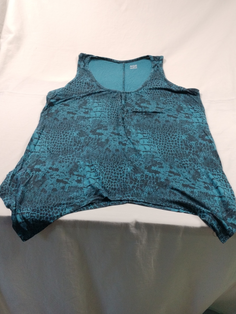 a.n.a Teal And Black Animal-Print Sleeveless Tank Size Large  #28